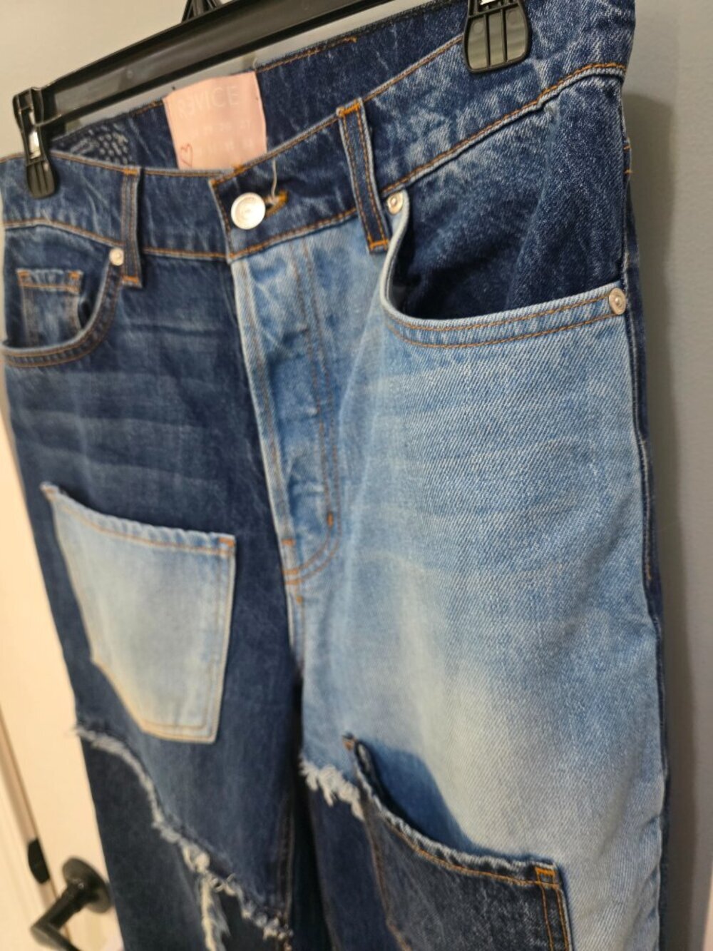 Revice Patchwork Jeans Women’s Size 28 Made in USA Straight Leg High Rise - Picture 10 of 14
